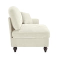 thumbnail image 5 of Newest 2-in-1 Style Chenille Sofa, Beige White Single Seater,Removable Ruffle Skirt, Includes 1 Movable Pillow, 38.2" Compact Design, 5 of 8