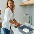 thumbnail image 3 of QUTETN2 Pcs Plastic Wash Basin Dish Pans Storage Tub Bins with Lids Grey, 3 of 8