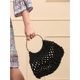 thumbnail image 3 of Maresse Handcrafted Hand Carry Macrame Tote Bag for Women – Boho Chic Handmade Purse with Wooden Ring Handles – Eco-Friendly Fashion Bag, 3 of 6