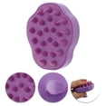 thumbnail image 3 of Unique Bargains 1 Pc Flower Shape Hair Shampoo Brush for Scalp Massage 3.74"x3.15"x2.76" Purple, 3 of 6