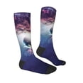 thumbnail image 3 of Picia Women Crew Soft Moisture-wicking Socks Planets Stars And Galaxies Pattern Design Cotton Socks, One Size fit All, 3 of 9