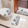 thumbnail image 4 of Palm Trees Bath Mat 3 Piece Bathroom Rug Set, Black Grey Tropical Plants Summer Forest Non Slip Bath Rug Contour Mat and Toilet Lid Cover, Absorbent Shower Mats Soft Bath Rugs and Mats Sets, 4 of 8