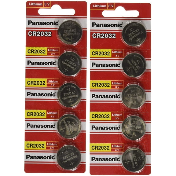[ 10 pcs ] -- Panasonic Cr2032 3v Lithium Coin Cell Battery Dl2032 Ecr2032 ( Pack of 10 )