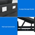 thumbnail image 6 of Uforic 55" Pull Out Sofa Bed 2 Seater Loveseats, 3-in-1 Convertible Sleeper Sofa Bed with Adjustable Backrest and Side Pocket, Modern Velvet Upholstered Loveseat Sofa Couch for apartment, Black, 6 of 11