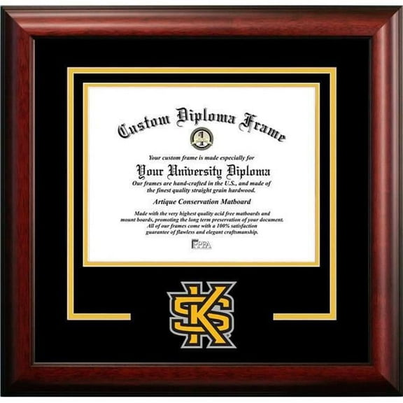 Campus Images GA986SD-1411 14 x 11 in. Kennesaw State Owls Spirit Diploma Frame - Satin Mahogany