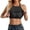 Black, variant on Women's Padded Halter Cami Top Racerback Cotton Feel Cropped Casual Summer Sleeveless Tank, 1 Piece, One Size Plus Size Friendly