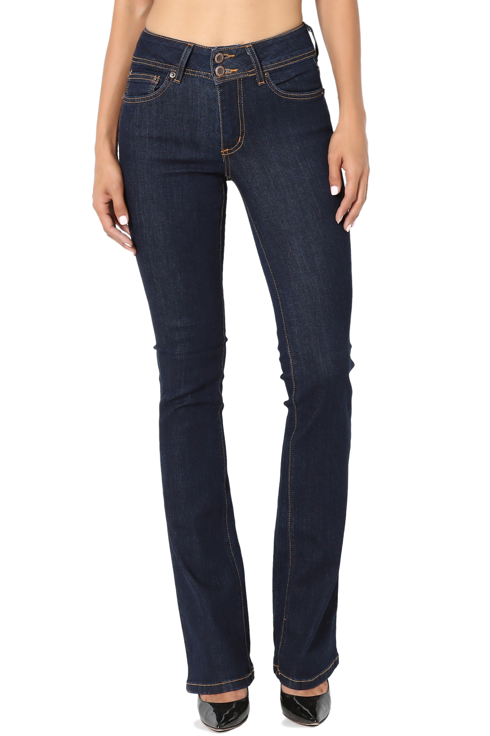 TheMogan Women's Indigo Dark Blue Curvy 