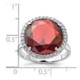 thumbnail image 3 of 925 Sterling Silver Polished Clear and Red CZ Cubic Zirconia Simulated Diamond Ring Size 9 18.25mm Wide -  Jewelry Gift, 3 of 5