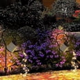 thumbnail image 4 of Farol con regadera solar LED, impermeable, diseño hueco, decorativo, de metal retro, para mesa de jardín, patio, jardín, camino de entrada (con soporte), 4 of 5