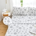 thumbnail image 1 of Double Brushed Bed Sheet Set Full Size - 4pc, Super Soft Cooling 1800 Microfiber Snow Snowflakes Bedding, 1 of 5