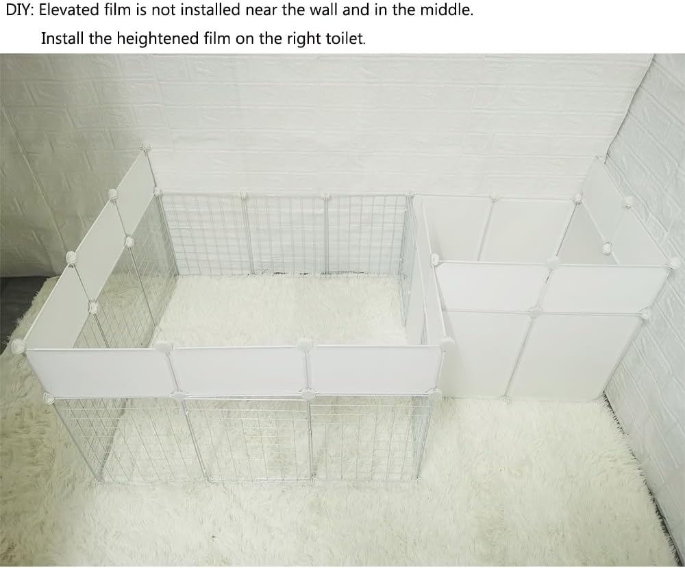 Dog Playpen Indoor with Door, DIY Puppy Play Pen Portable Metal Wire Yard Fence Small Animal Exercise Cage for Small-Sized Dog