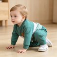 thumbnail image 5 of Xudanell Toddler Baby Boy Fall Clothes Long Sleeve Color Block Crew Neck Sweatshirt + Elastic Waist Pants Cute Kids Winter Outfits, 5 of 7