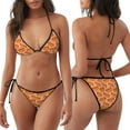 thumbnail image 3 of Fuzoiu Cartoon Hot Dog Print Women Triangle Bikini Sets,Halter Two Piece Sexy Swimsuit,String Tie Side Bathing Suit, 3 of 6