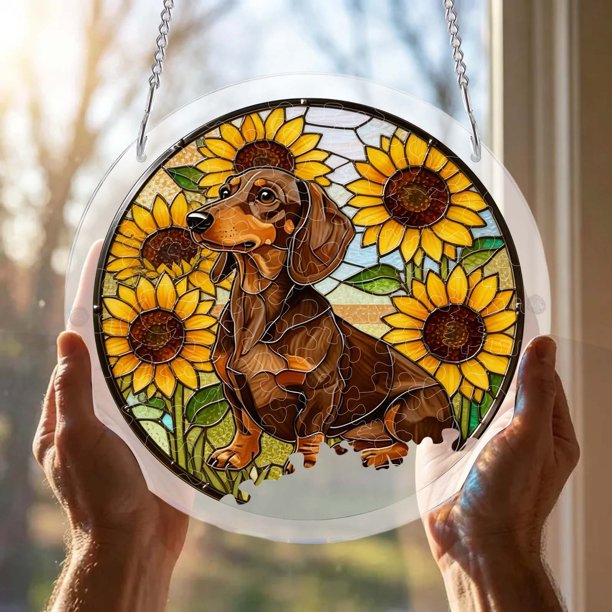 Acrylic Puzzles Suncatcher Window Hanging 83 Pieces Stained Glass Acrylic Puzzle Song Decoration For Women Men Mom Birthday Home Decor