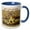 Blue/White, variant on 3drose, Image of Rosh Hashanah Bee Bear, Honeycomb, Apples, Jar, and Bee Hive, 15oz Mug