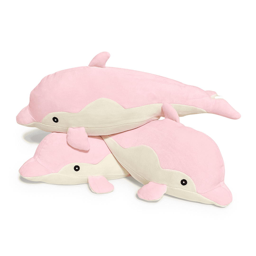 AYOKA TOYS Weighted Stuffed Animals 3.5 lbs, 20" Dolphin Cute Soft and Huggable Plush Stuffed Animals, Kawaii Weighted Stuffed Animal Sensory Toy Plushies for Girls, Boys, and Adults (Pink)