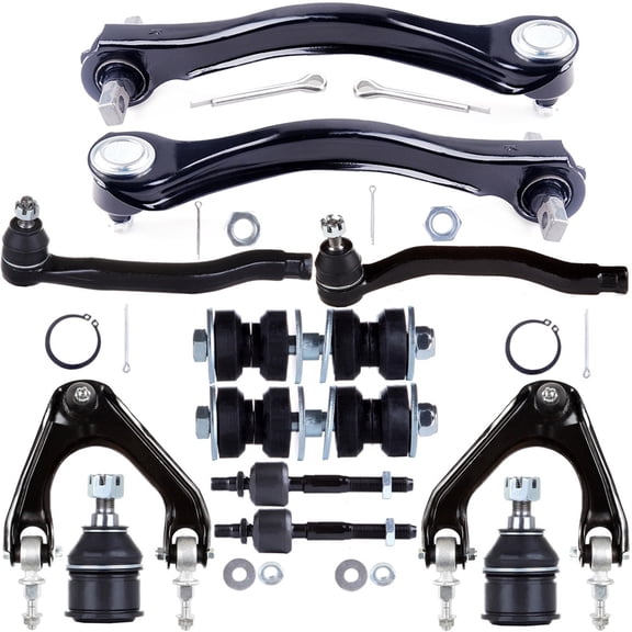 cciyu Inner Outer Tie Rod End Sway Bar Upper Lower Control Arm and Ball Joint Compatible fit for 1990-1993 for Honda for Accord 12pcs Suspension Kit
