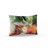 MoDRN Mid Century Palmhouse Watercolor Oblong Decorative Throw Pillow, 14x20"