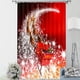 thumbnail image 3 of Cortina de 2 uds Yuarrent con estampado de muñeco de nieve de Navidad tela de ducha impermeable de Papá Noel, 3 of 6
