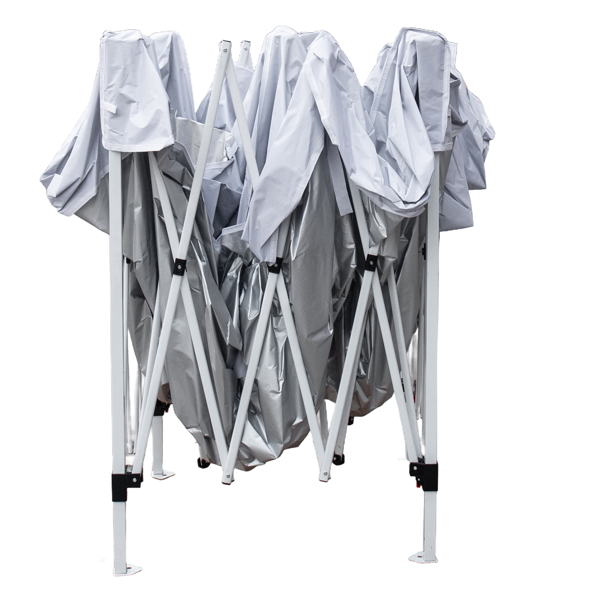 10x10 Pop Up Canopy Tent with UPF 50+ Silver-Coated Top, Water-Resistant Instant Shelter with 3 Adjustable Heights and Lightweight Steel Frame, White
