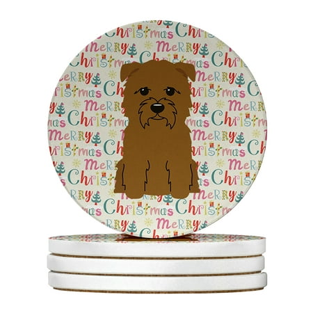 

Merry Christmas Glen of Imal Tan Large Sandstone Coasters Pack of 4 4 in x 4 in