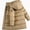 Khaki, variant on ITSAME Boys Hooded Puffer Jacket (5-14) Mid Length Thermal Quilted Winter Parka Coat with Flap Pockets Size 11