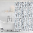 thumbnail image 3 of Light Blue Grey Botanical Shower Curtain, Waterproof Shower Curtains for Bathroom, Spring Floral Summer Farmhouse Washable Fabric Bathtub Curtain Set Bath Decor with 12 Hooks Long 72"x84", 3 of 8