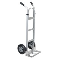 Vestil Manufacturing DHHT-500A-HR 500 lbs Aluminum Dual Handle Hand Truck with Hard Rubber Wheels, 19.5 x 19 x 51.25