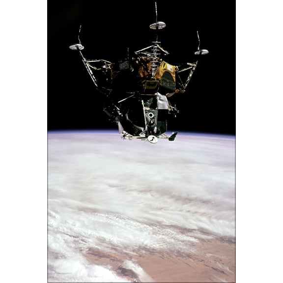 24"x36" Gallery Poster, View of the Apollo 9 Lunar Module Spider in a lunar landing configuration