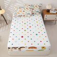 thumbnail image 4 of Manfei Watercolor Farm Zipper Queen Comforter Set with Fitted Sheet and 2 Pillowcases, Rustic Cow Animal Zipper Bedding Set, White, Polkadot Reversible, 4 Pieces, 4 of 7