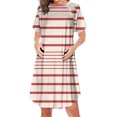 thumbnail image 1 of Robe pour Femmes Pyjama pour Femmes Fermeture Éclair Latérale Allaitement Maternité Imprimé à Manches Courtes Col Rond Robe pour Femmes Enceintes Pyjama Décontracté Robe Décontractée pour Femmes Pantalon Habillé pour Femmes, 1 of 3