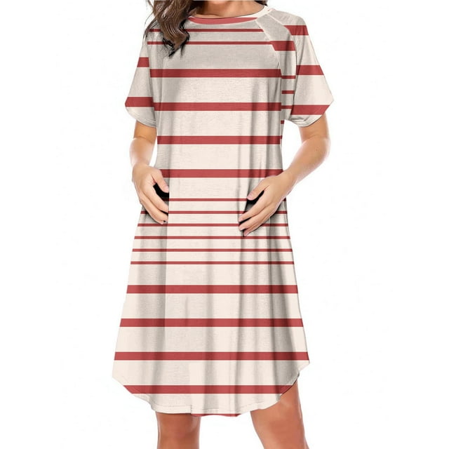 Robe pour Femmes Pyjama pour Femmes Fermeture Éclair Latérale Allaitement Maternité Imprimé à Manches Courtes Col Rond Robe pour Femmes Enceintes Pyjama Décontracté Robe Décontractée pour Femmes Pantalon Habillé pour Femmes