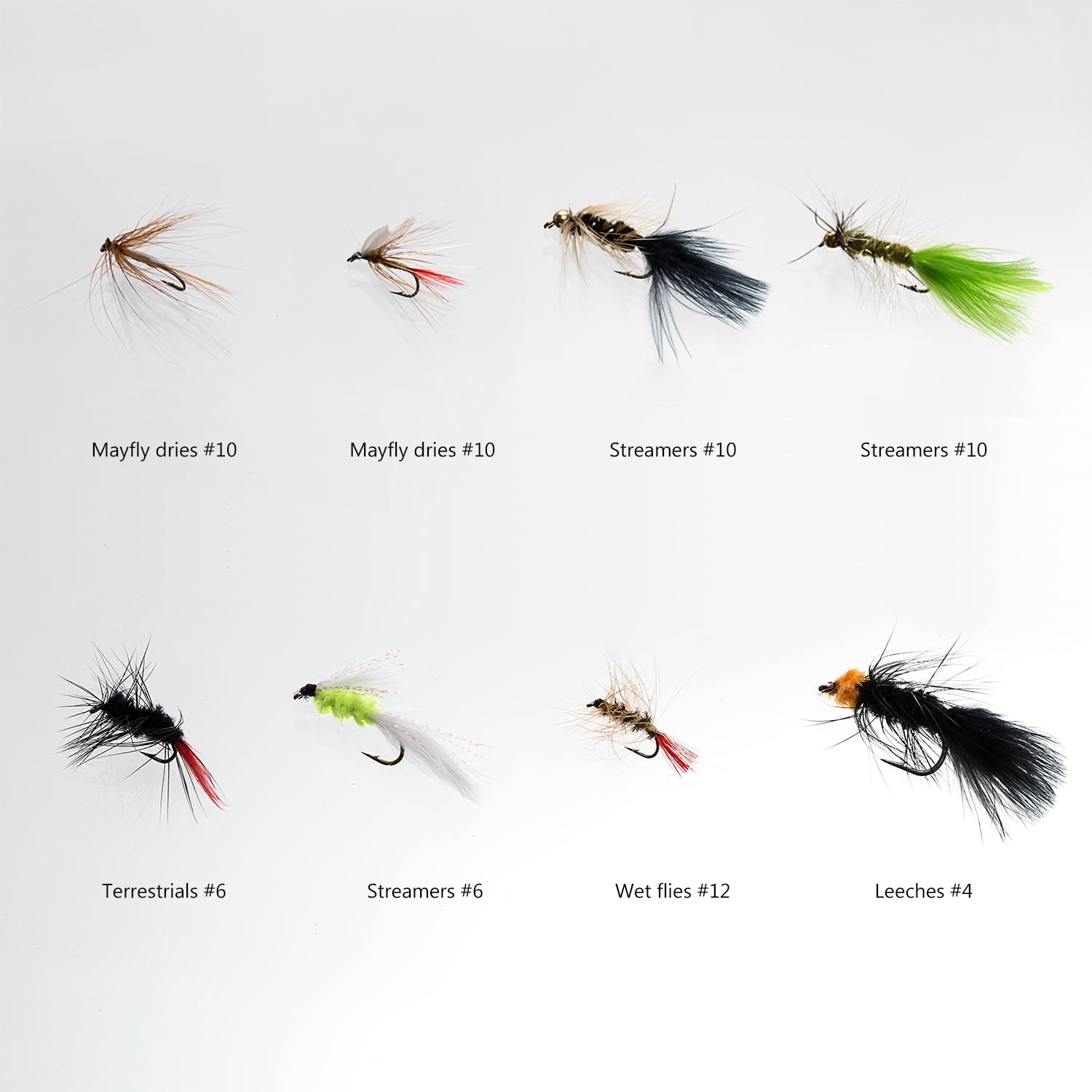 Bassdash Fly Fishing Assorted Flies Kit, Pack of 64 pcs Fly Lure including Dry Flies, Wet Flies, Nymphs, Streamers, Terrestrials, Leeches and More, with Magnetic Fly Box