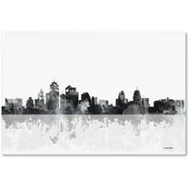 Trademark Fine Art "Kansas City Missouri Skyline" Canvas Art by Marlene Watson