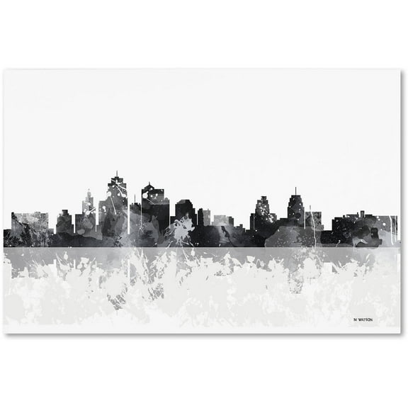 Trademark Fine Art "Kansas City Missouri Skyline" Canvas Art by Marlene Watson