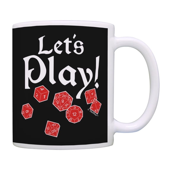 ThisWear Retro Gamer Let's Play Board Game Dice Coffee Mug Black