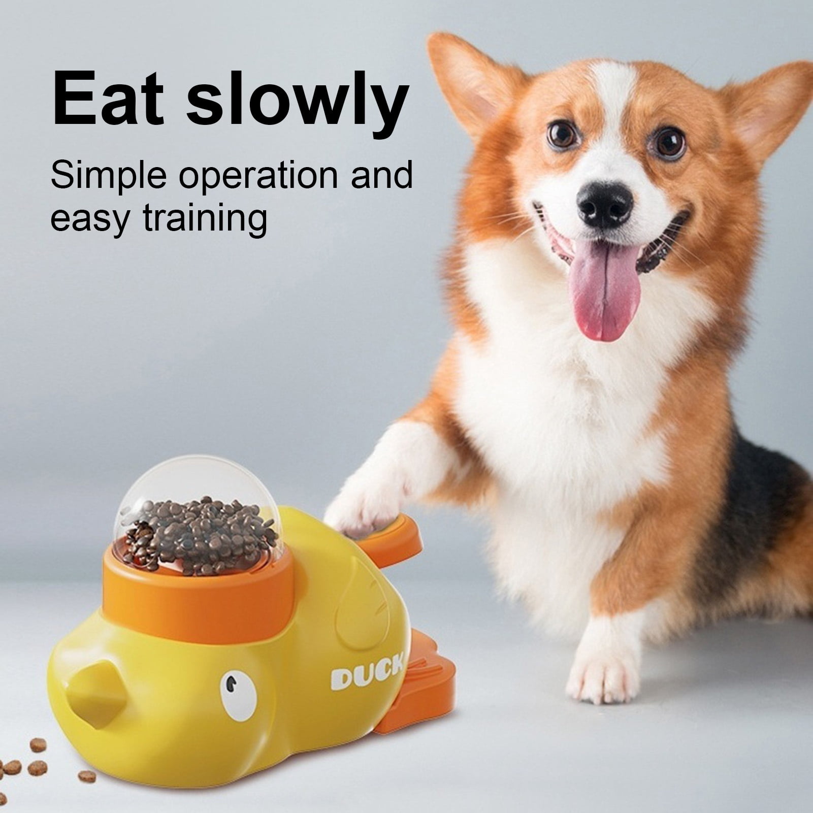 ZenCea Dog Slow Feeder - Duck-Shaped Puzzle Toy for Treats & Meals (BPA-Free, Easy Clean)