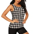 thumbnail image 2 of Easygdp Black Plaid Heart Women's Workout Tank Top, Running Top, Hiking Shirt, Quick-Dry for Running, Yoga, Hiking - X-Large, 2 of 9