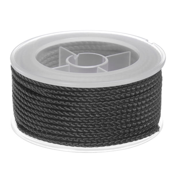 Nylon Hilo Cordel Rebordear Cordón 2mm Extrafuerte Trenzado Nylon Artesanía Cuerda para Pulseras Joyería Fabricación Bricolaje Artesanías 11M/36 Pies, Negro Unique Bargains cordón de abalorios