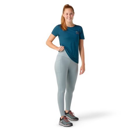 Smartwool Women's Active Merino Wool Legging — High Rise Tights (Slim Fit), Lead, Medium