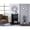 Black, variant on Gray Engineered Bar Cart with Glass Door and Open Cubbies / Stylish Storage for Living Rooms
