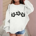 thumbnail image 2 of WEIYLL Hoodies for Girls Kids Flower Print Crew Neck Pullover Shirt White Fall Tops Casual 12-13 Years, 2 of 4