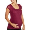 Maternity Lace Tee with Flattering Side Ruching