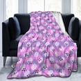 thumbnail image 4 of Pink Geometric Polka Dots Throw Blanket, Super Soft Anti-Pilling Flannel Bed Blankets, 80"x60", 4 of 8