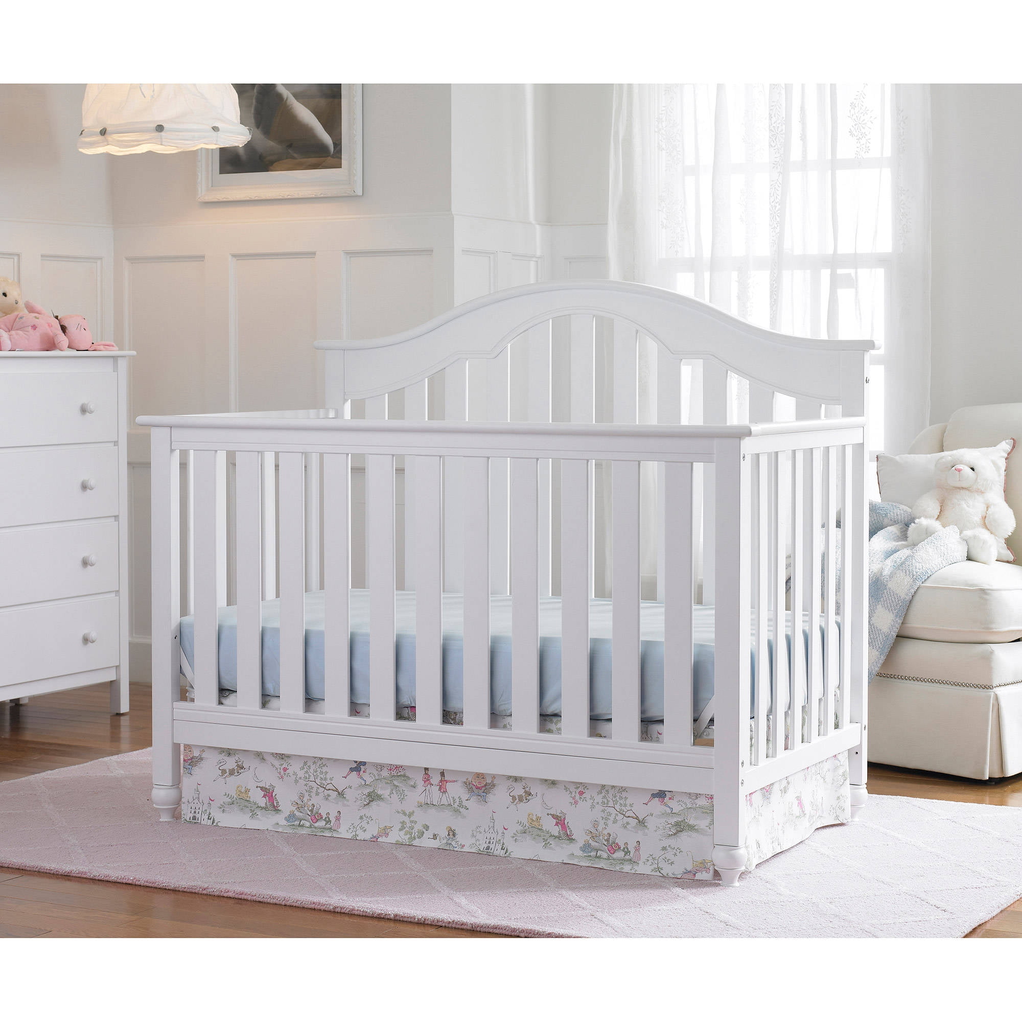White Wooden Baby Cribs Designs Fisher Kingsport 4 In 1 Convertible Crib Snow White Com