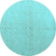 thumbnail image 1 of Ahgly Company Indoor Round Solid Light Blue Modern Area Rugs, 4' Round, 1 of 4