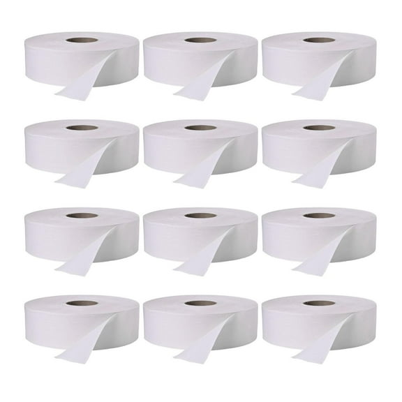 Boardwalk W2002 Jumbo Toilet Paper – 2-Ply Septic Safe, 3.4" × 1000 ft, White, 12 Rolls/Carton