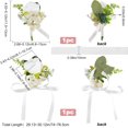 thumbnail image 2 of Juego de 2 ramilletes de muñeca y ramilletes de rosas hechos a mano para dama de honor y novio, pulsera de seda con flores artificiales de rosas blancas para ceremonia de boda, fiesta de graduación, 2 of 8