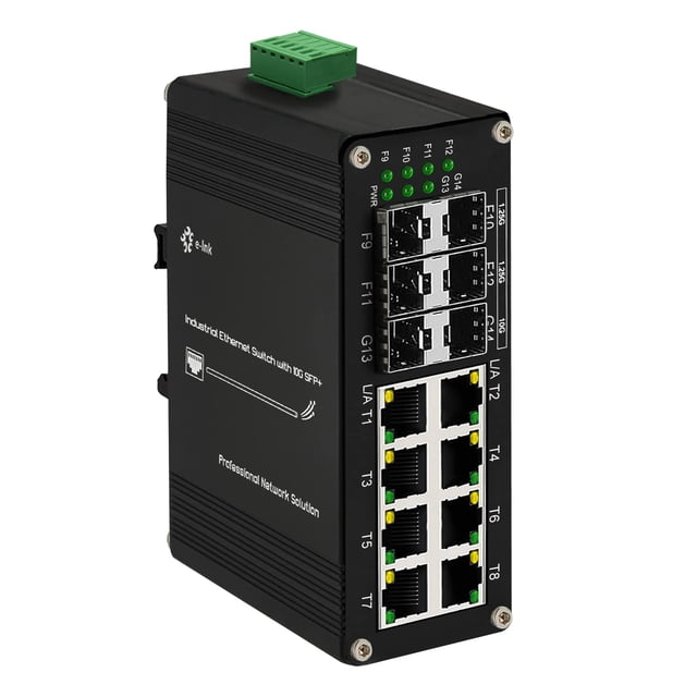 Conmutador Ethernet Steloproad Industrial de 8 puertos Gigabit + 2x10G