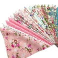 thumbnail image 4 of iMzoon 22Pcs 10" Cotton Fabric Quilting Squares,No Repeat Floral Charm Pack, Precut Pink Fabric for Sewing with Wavy Edges, DIY Scrapbooking Craft Supplies Pink, 4 of 11